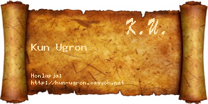 Kun Ugron névjegykártya
